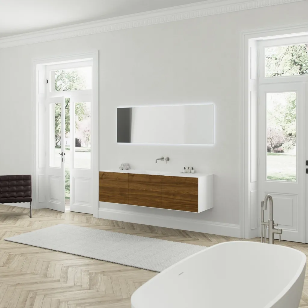 Copenhagen Chic 180 - MKII, Glacier White Corian® m/American Walnut