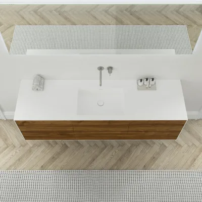 Copenhagen Chic 180 - MKII, Glacier White Corian® m/American Walnut