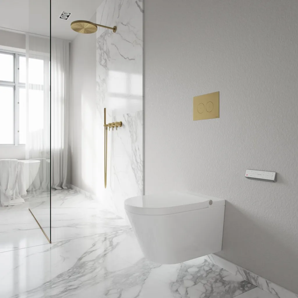 Aqualux PAX2-S Duschtoilet - LuxDusch Bidétfunktion & Soft-Close Sæde m/varme Vortex skyl Hvid