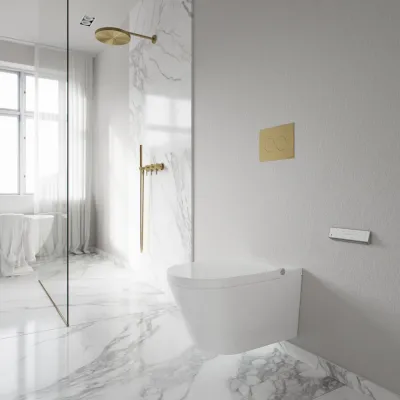 Aqualux PAX2-S Duschtoilet - LuxDusch Bidétfunktion & Soft-Close Sæde m/varme Vortex skyl Hvid