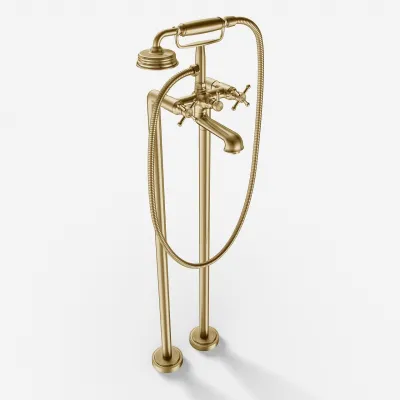 Hassel&Teudt HBK702 - Karbatteri fritstående, PVD Børstet messing