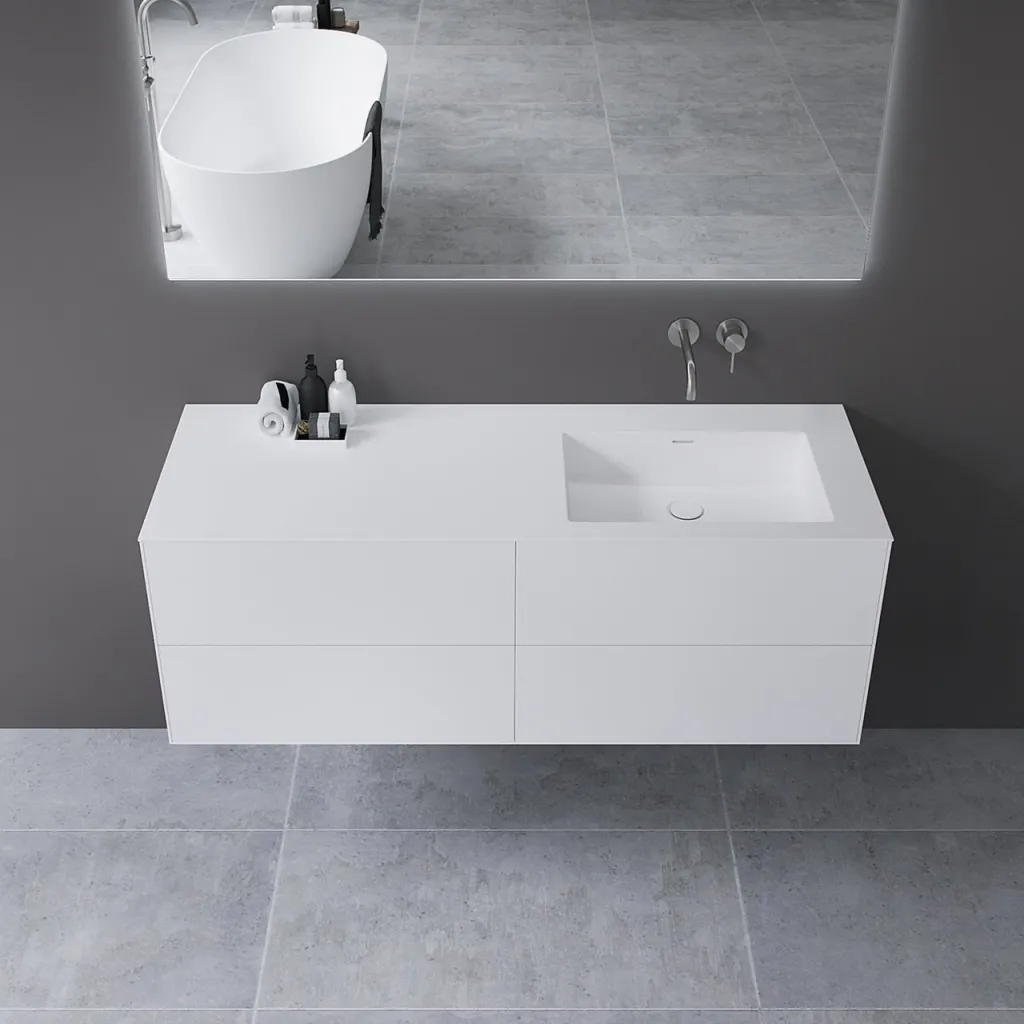 Copenhagen Chic 140R - MKII  - Badmøbel, Corian®, Mathvid