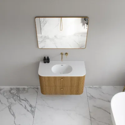 Noorwork 100 - Snedkermøbel i Natur Eg inkl. Mathvid Corian® Vaskebordplade