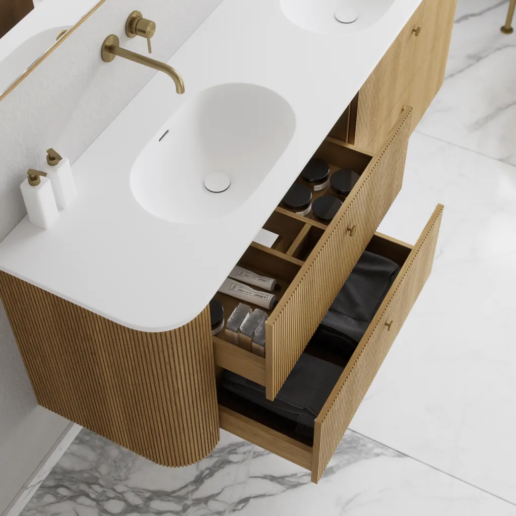 Noorwork 100 - Snedkermøbel i Natur Eg inkl. Mathvid Corian® Vaskebordplade