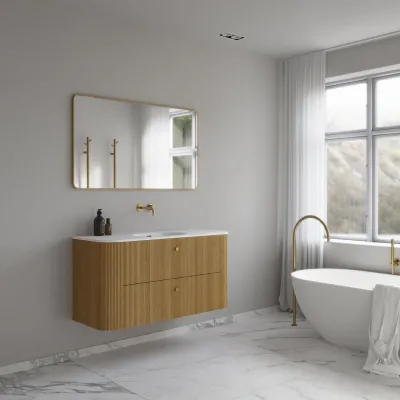 Noorwork 120 - Snedkermøbel i Natur Eg inkl. Mathvid Corian® Vaskebordplade