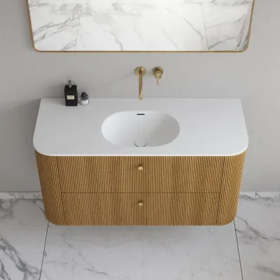 Noorwork 120 - Snedkermøbel i Natur Eg inkl. Mathvid Corian® Vaskebordplade