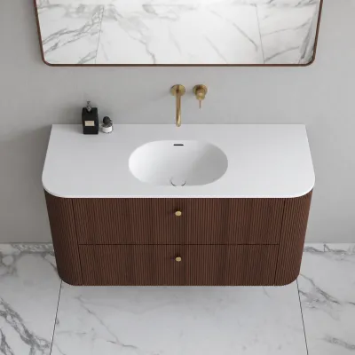 Noorwork 120 - Snedkermøbel i Valnød inkl. Mathvid Corian® Vaskebordplade
