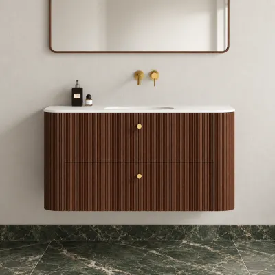 Noorwork 120 - Snedkermøbel i Valnød inkl. Mathvid Corian® Vaskebordplade