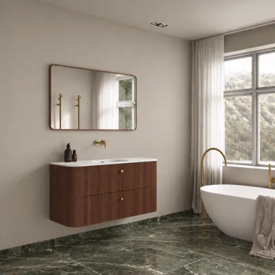 Noorwork 120 - Snedkermøbel i Valnød inkl. Mathvid Corian® Vaskebordplade