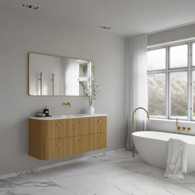Noorwork 140 - Snedkermøbel i Natur Eg inkl. Mathvid Corian® Vaskebordplade