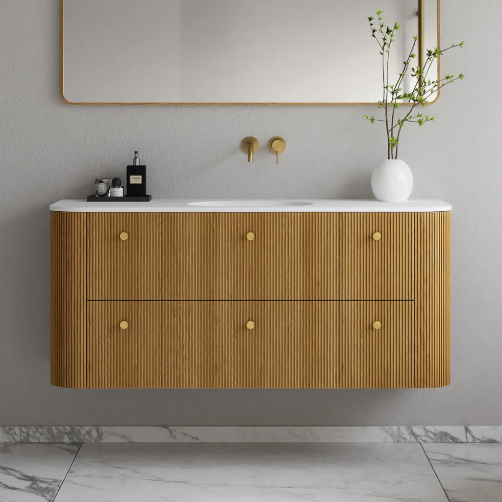 Noorwork 140 - Snedkermøbel i Natur Eg inkl. Mathvid Corian® Vaskebordplade