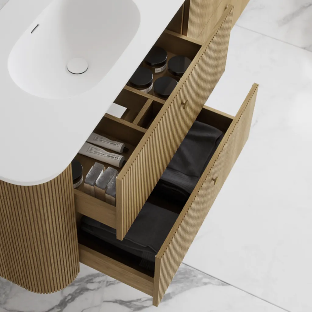 Noorwork 140 - Snedkermøbel i Natur Eg inkl. Mathvid Corian® Vaskebordplade
