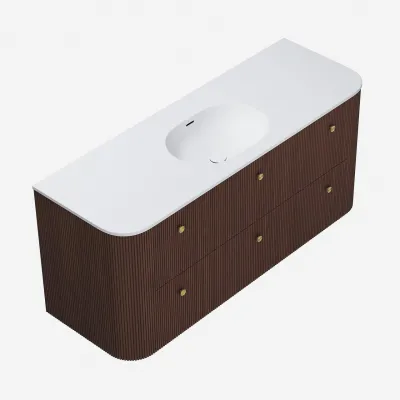 Noorwork 140 - Snedkermøbel i Valnød inkl. Mathvid Corian® Vaskebordplade