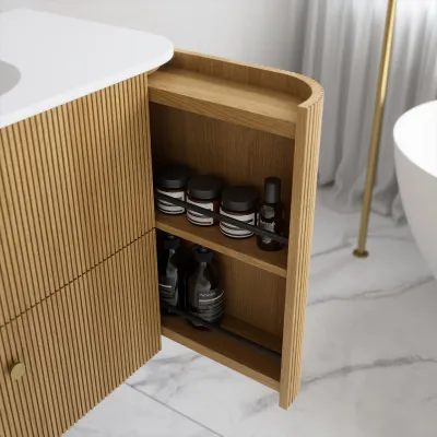Noorwork 140D - Snedkermøbel i Natur Eg inkl. Mathvid Corian® Vaskebordplade