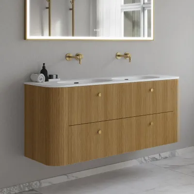 Noorwork 140D - Snedkermøbel i Natur Eg inkl. Mathvid Corian® Vaskebordplade