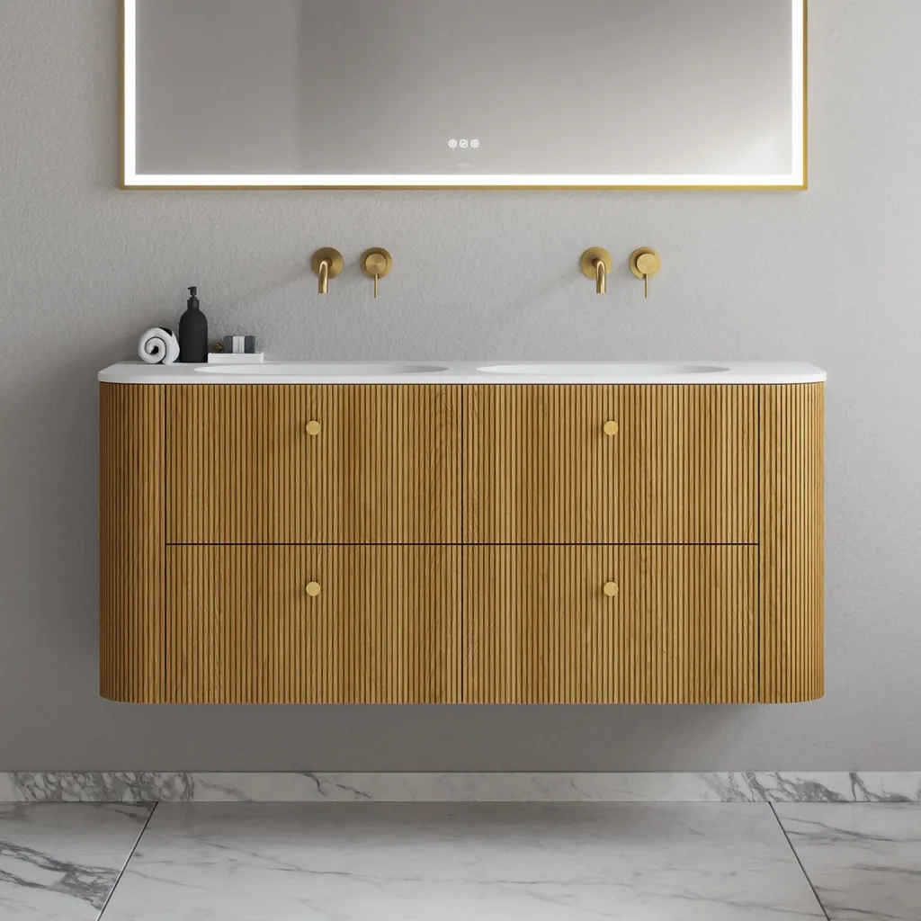 Noorwork 140D - Snedkermøbel i Natur Eg inkl. Mathvid Corian® Vaskebordplade