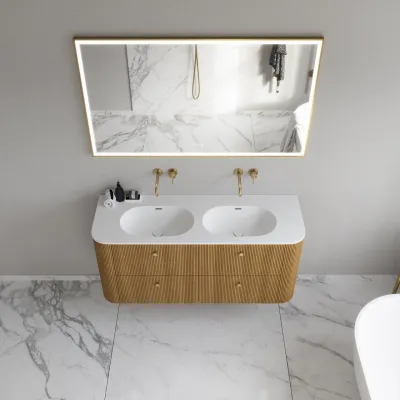 Noorwork 140D - Snedkermøbel i Natur Eg inkl. Mathvid Corian® Vaskebordplade