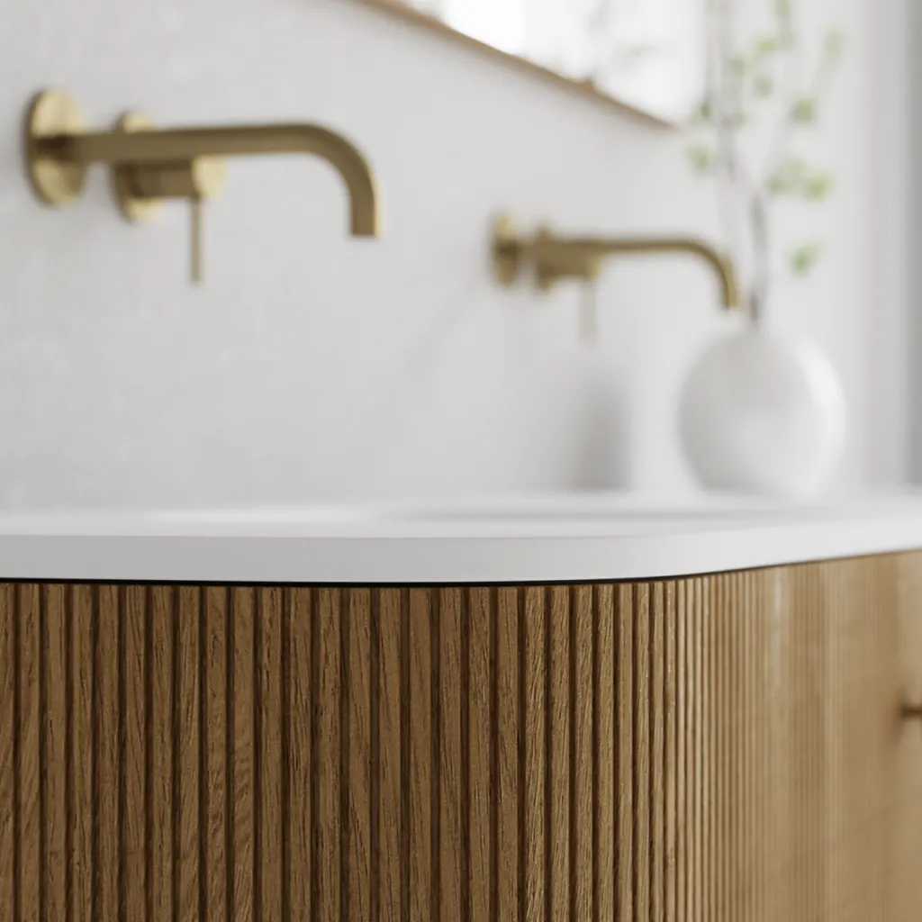 Noorwork 140D - Snedkermøbel i Natur Eg inkl. Mathvid Corian® Vaskebordplade