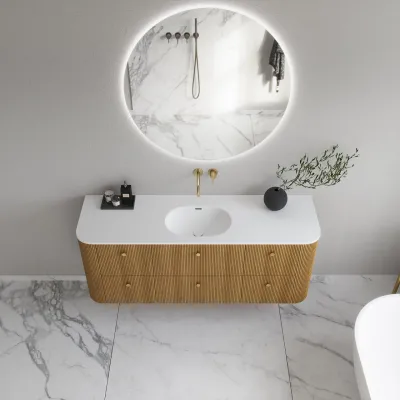 Noorwork 160 - Snedkermøbel i Natur Eg inkl. Mathvid Corian® Vaskebordplade