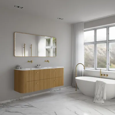 Noorwork 160D - Snedkermøbel i Natur Eg inkl. Mathvid Corian® Vaskebordplade