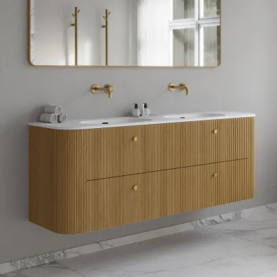 Noorwork 160D - Snedkermøbel i Natur Eg inkl. Mathvid Corian® Vaskebordplade