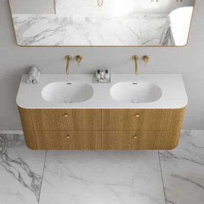 Noorwork 160D - Snedkermøbel i Natur Eg inkl. Mathvid Corian® Vaskebordplade