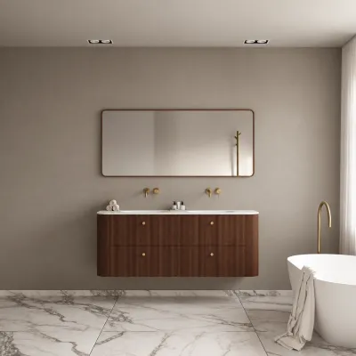 Noorwork 160D - Snedkermøbel i Valnød inkl. Mathvid Corian® Vaskebordplade