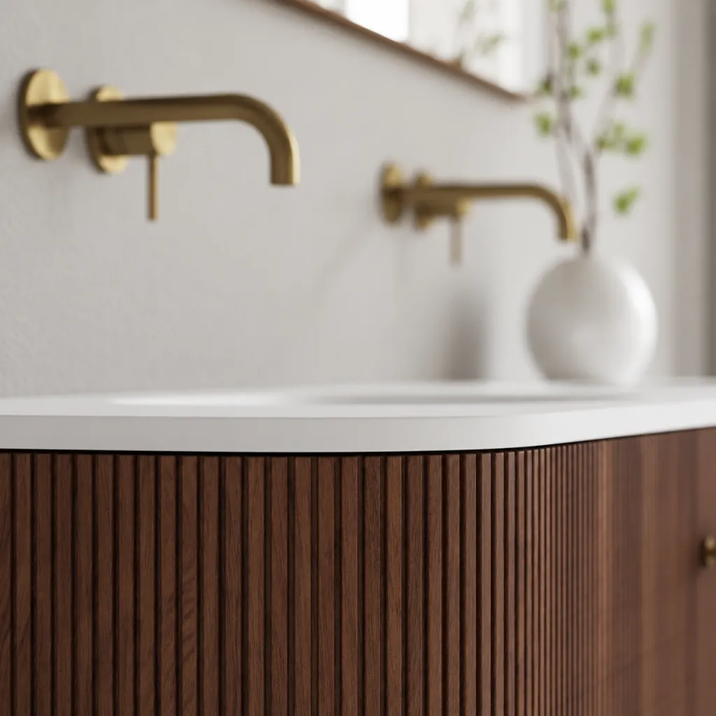 Noorwork 160D - Snedkermøbel i Valnød inkl. Mathvid Corian® Vaskebordplade