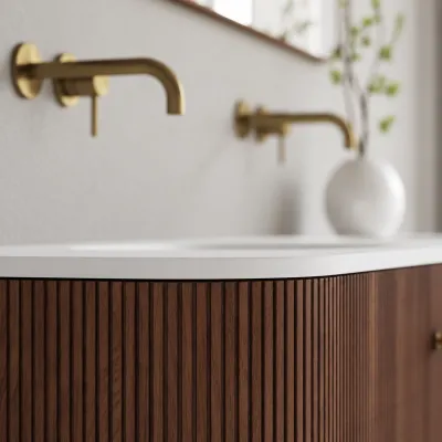 Noorwork 160D - Snedkermøbel i Valnød inkl. Mathvid Corian® Vaskebordplade