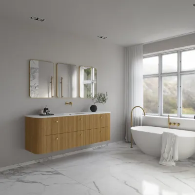 Noorwork 180 - Snedkermøbel i Natur Eg inkl. Mathvid Corian® Vaskebordplade
