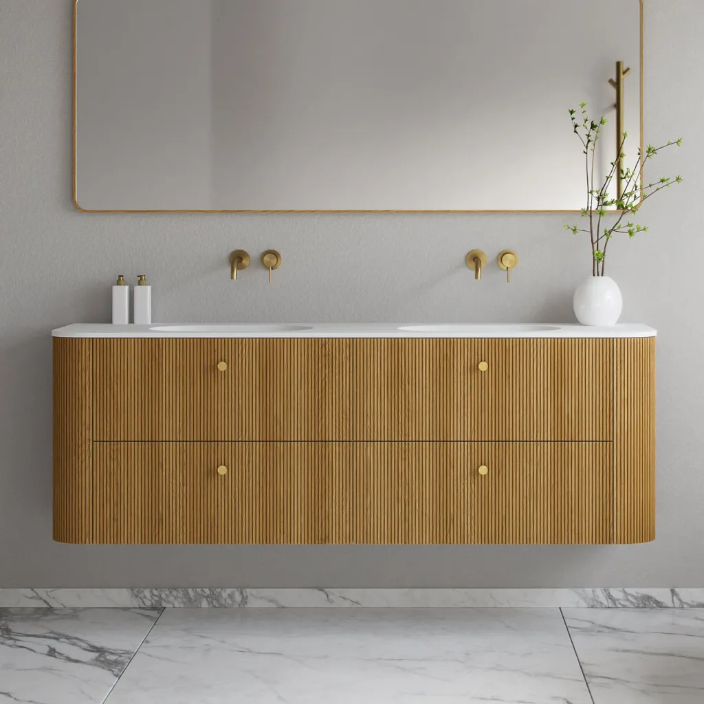 Noorwork 180D - Snedkermøbel i Natur Eg inkl. Mathvid Corian® Vaskebordplade