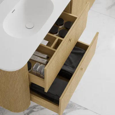 Noorwork 80 - Snedkermøbel i Lys Natur Eg inkl. Mathvid Corian® Vaskebordplade