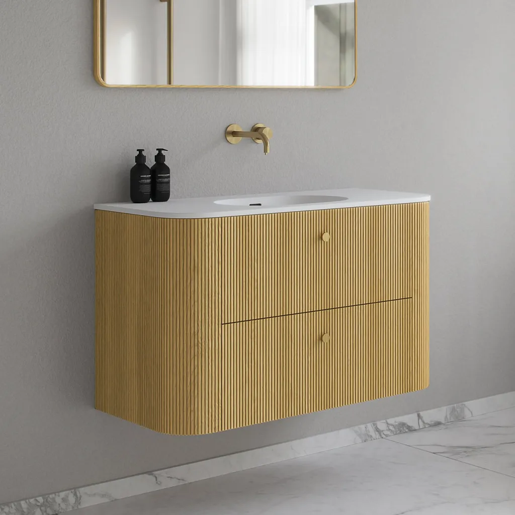 Noorwork 100 - Snedkermøbel i Lys Natur Eg inkl. Mathvid Corian® Vaskebordplade