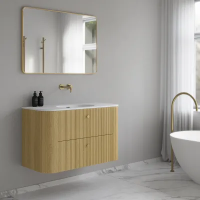 Noorwork 100 - Snedkermøbel i Lys Natur Eg inkl. Mathvid Corian® Vaskebordplade