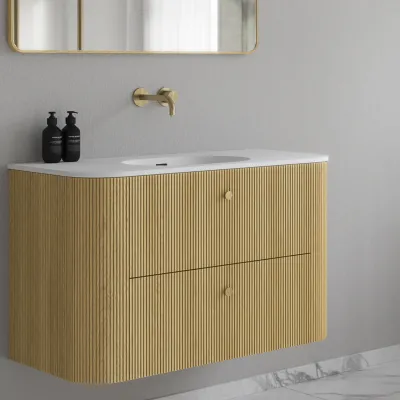 Noorwork 100 - Snedkermøbel i Lys Natur Eg inkl. Mathvid Corian® Vaskebordplade