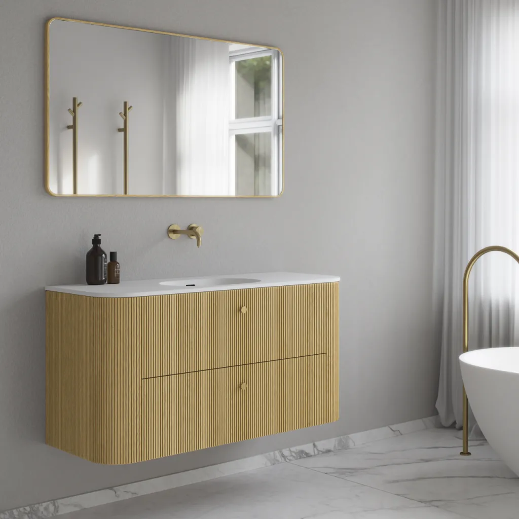 Noorwork 120 - Snedkermøbel i Lys Natur Eg inkl. Mathvid Corian® Vaskebordplade