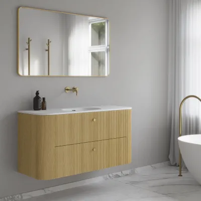 Noorwork 120 - Snedkermøbel i Lys Natur Eg inkl. Mathvid Corian® Vaskebordplade