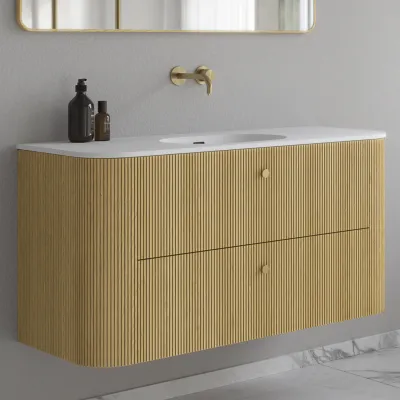 Noorwork 120 - Snedkermøbel i Lys Natur Eg inkl. Mathvid Corian® Vaskebordplade
