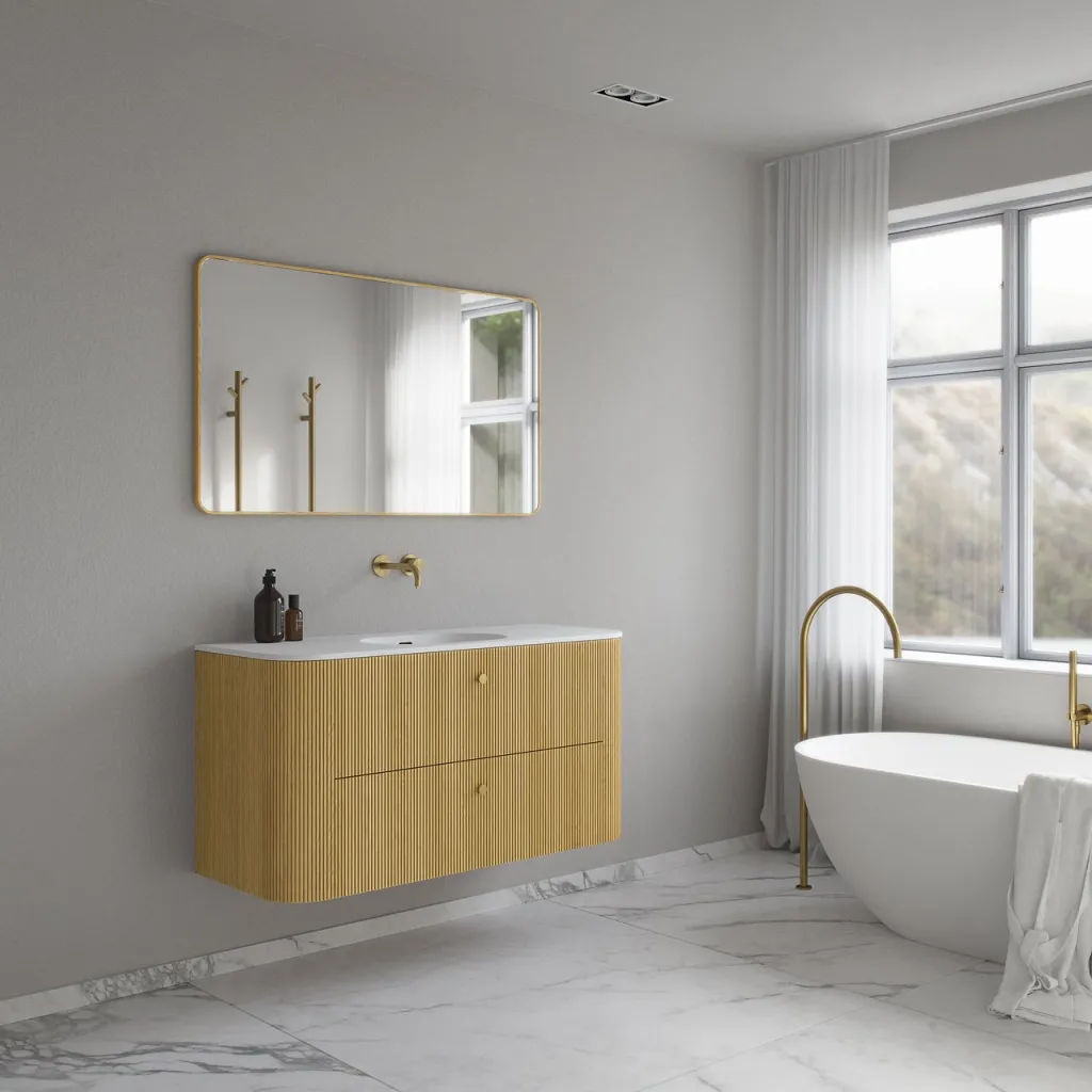 Noorwork 120 - Snedkermøbel i Lys Natur Eg inkl. Mathvid Corian® Vaskebordplade