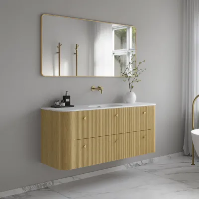 Noorwork 140 - Snedkermøbel i Lys Natur Eg inkl. Mathvid Corian® Vaskebordplade