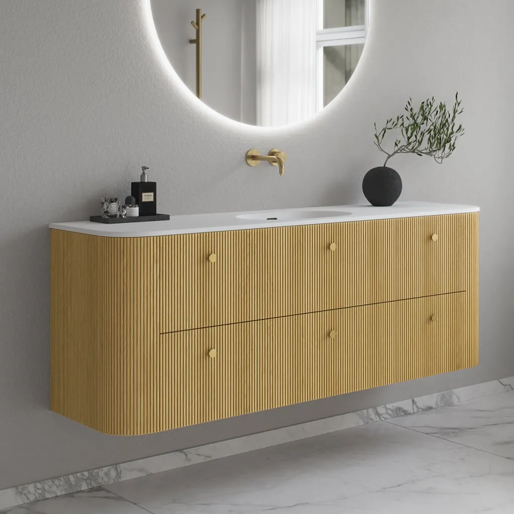 Noorwork 160 - Snedkermøbel i Lys Natur Eg inkl. Mathvid Corian® Vaskebordplade