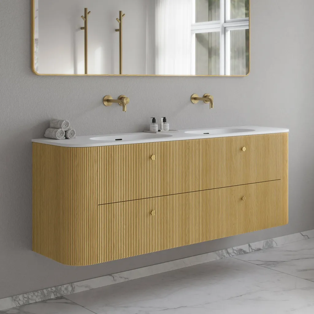 Noorwork 160D - Snedkermøbel i Lys Natur Eg inkl. Mathvid Corian® Vaskebordplade