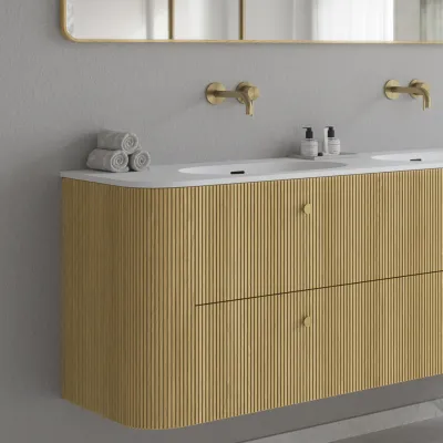 Noorwork 160D - Snedkermøbel i Lys Natur Eg inkl. Mathvid Corian® Vaskebordplade