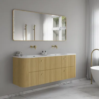 Noorwork 160D - Snedkermøbel i Lys Natur Eg inkl. Mathvid Corian® Vaskebordplade