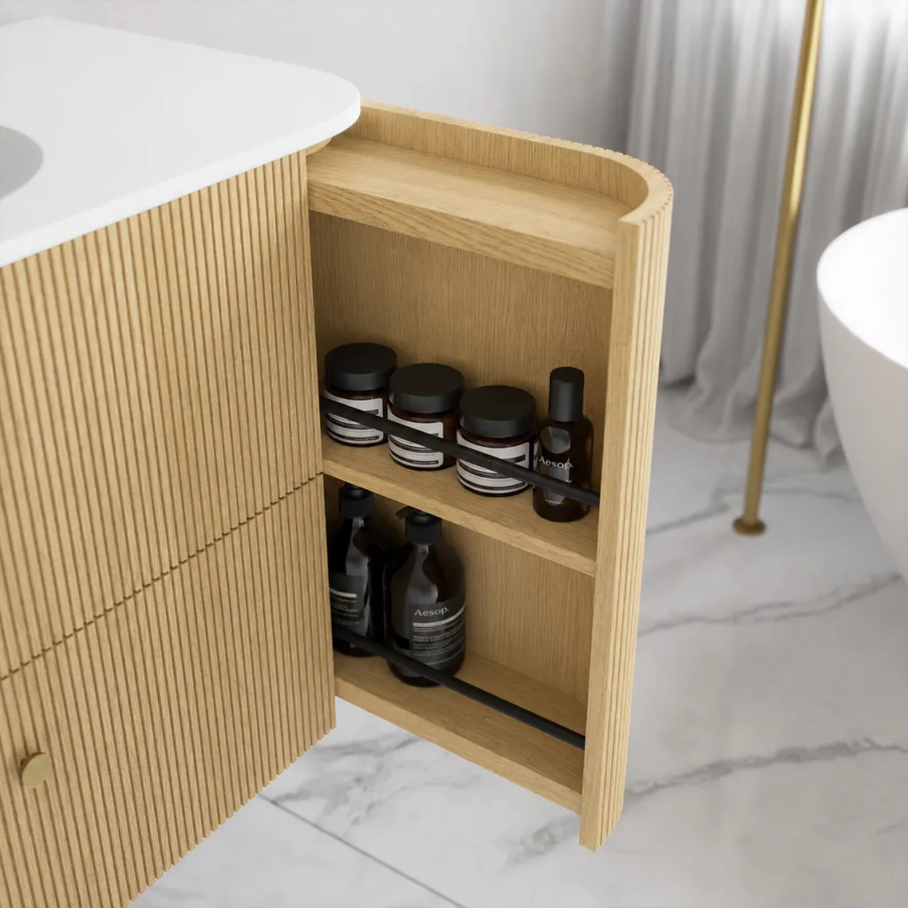 Noorwork 180 - Snedkermøbel i Lys Natur Eg inkl. Mathvid Corian® Vaskebordplade