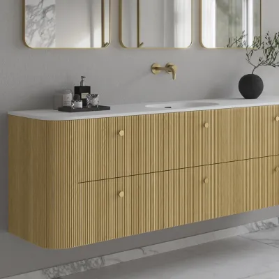 Noorwork 180 - Snedkermøbel i Lys Natur Eg inkl. Mathvid Corian® Vaskebordplade