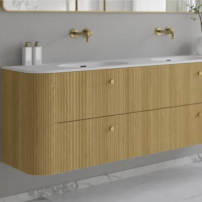 Noorwork 180D - Snedkermøbel i Lys Natur Eg inkl. Mathvid Corian® Vaskebordplade