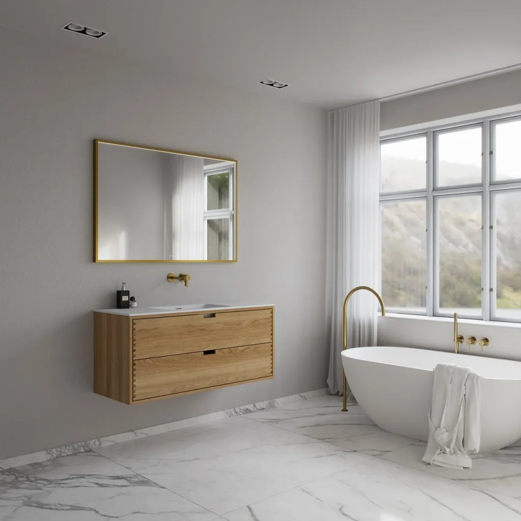 CPH Tapwork Soho 120 - MKIII, Fingertappet Snedkermøbel i Natur Eg inkl. Mathvid SolidTec® Vask