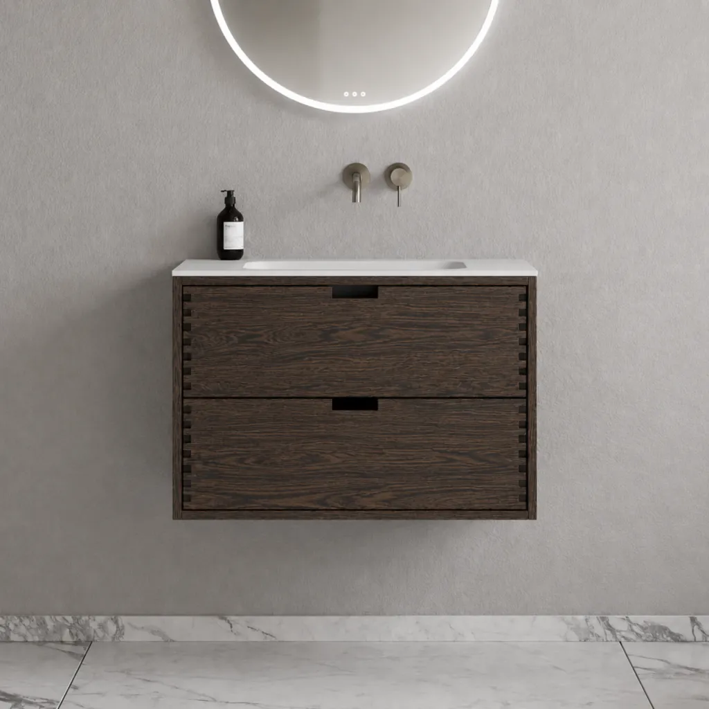 CPH Tapwork Soho 80 - MKIII, Fingertappet Snedkermøbel i Røget Eg inkl. Mathvid SolidTec® Vask