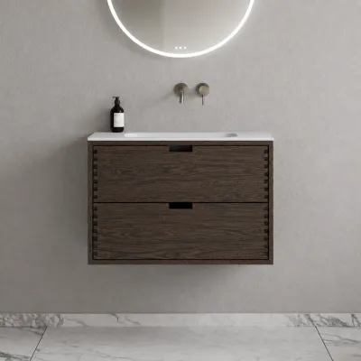 CPH Tapwork Soho 80 - MKIII, Fingertappet Snedkermøbel i Røget Eg inkl. Mathvid SolidTec® Vask